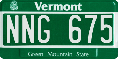 VT license plate NNG675