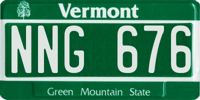 VT license plate NNG676