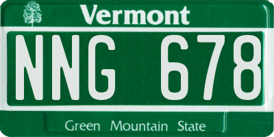 VT license plate NNG678
