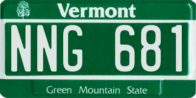 VT license plate NNG681