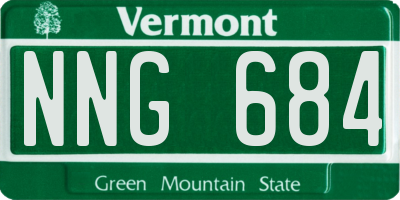 VT license plate NNG684
