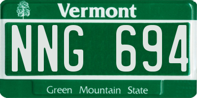 VT license plate NNG694