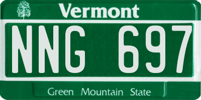 VT license plate NNG697