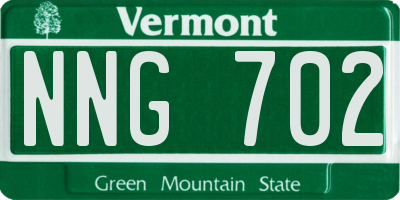 VT license plate NNG702