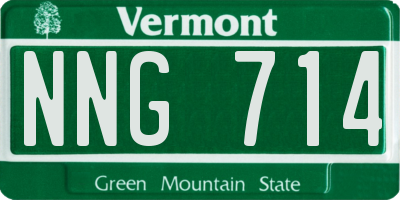 VT license plate NNG714