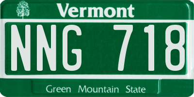 VT license plate NNG718