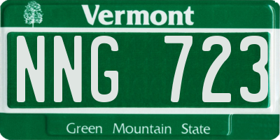 VT license plate NNG723