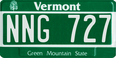 VT license plate NNG727