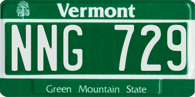 VT license plate NNG729
