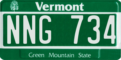 VT license plate NNG734