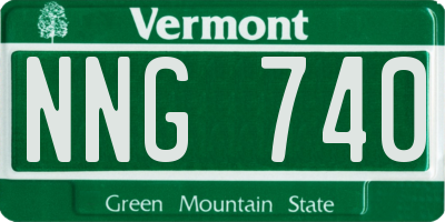 VT license plate NNG740