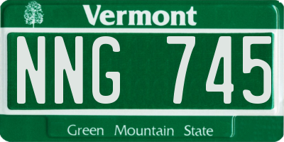 VT license plate NNG745