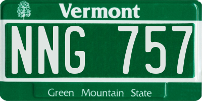 VT license plate NNG757