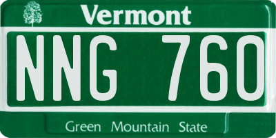 VT license plate NNG760