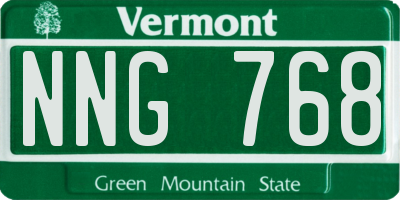 VT license plate NNG768