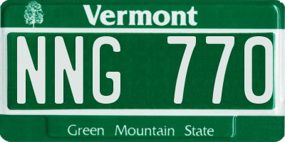 VT license plate NNG770