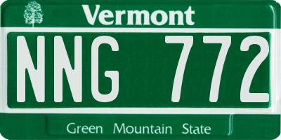VT license plate NNG772