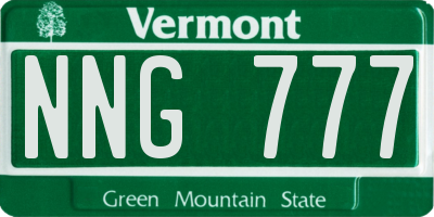 VT license plate NNG777