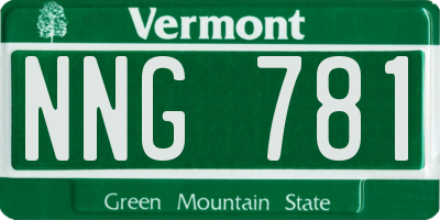 VT license plate NNG781