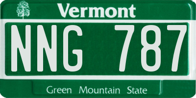 VT license plate NNG787