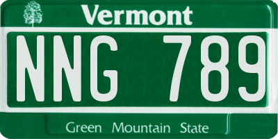 VT license plate NNG789