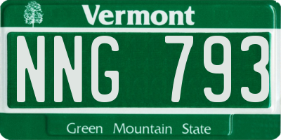 VT license plate NNG793