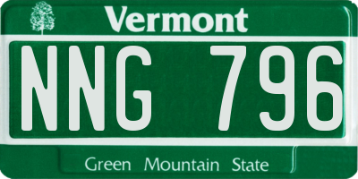 VT license plate NNG796