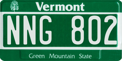 VT license plate NNG802