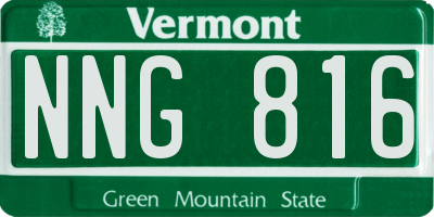 VT license plate NNG816