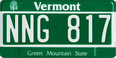 VT license plate NNG817