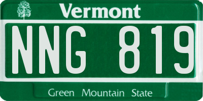 VT license plate NNG819