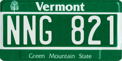 VT license plate NNG821