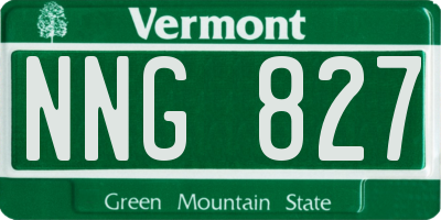 VT license plate NNG827