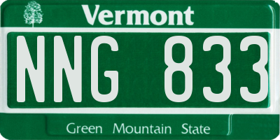 VT license plate NNG833