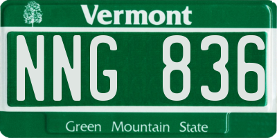 VT license plate NNG836