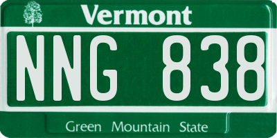 VT license plate NNG838