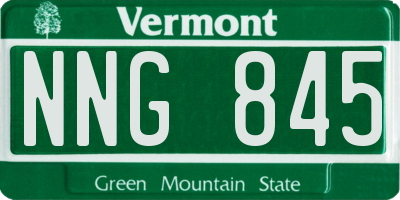 VT license plate NNG845