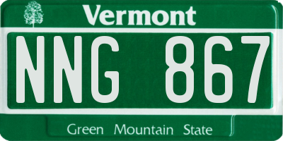 VT license plate NNG867
