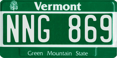 VT license plate NNG869