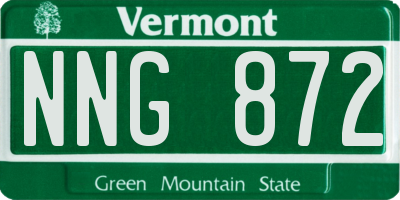 VT license plate NNG872