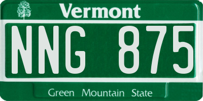 VT license plate NNG875