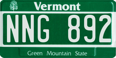 VT license plate NNG892
