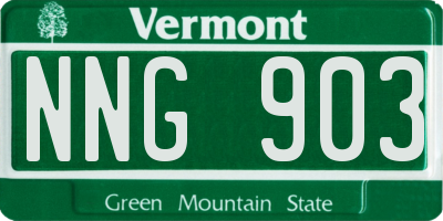 VT license plate NNG903