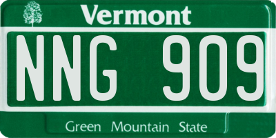 VT license plate NNG909
