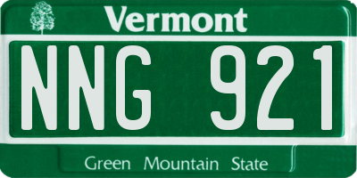 VT license plate NNG921