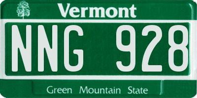 VT license plate NNG928