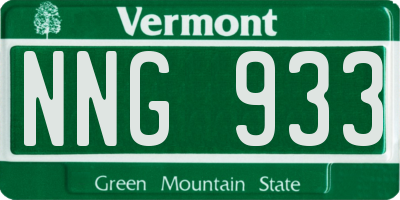 VT license plate NNG933