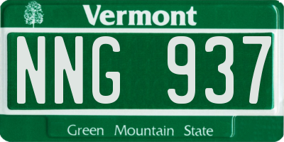 VT license plate NNG937