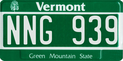 VT license plate NNG939
