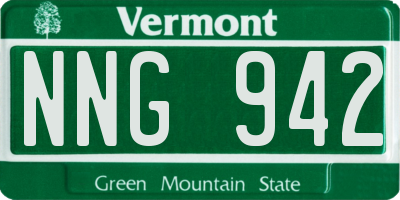 VT license plate NNG942
